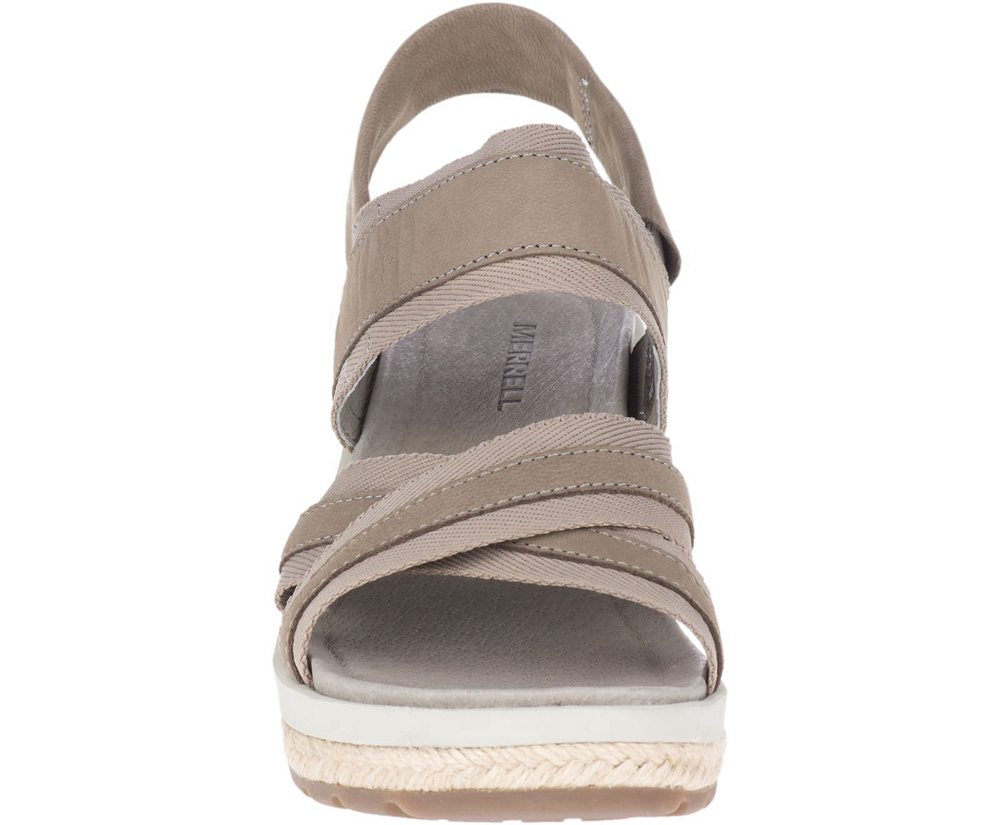 Merrell Sandals Grey - Kaiteri Wedge Strap - Womens 54GXEYLWK